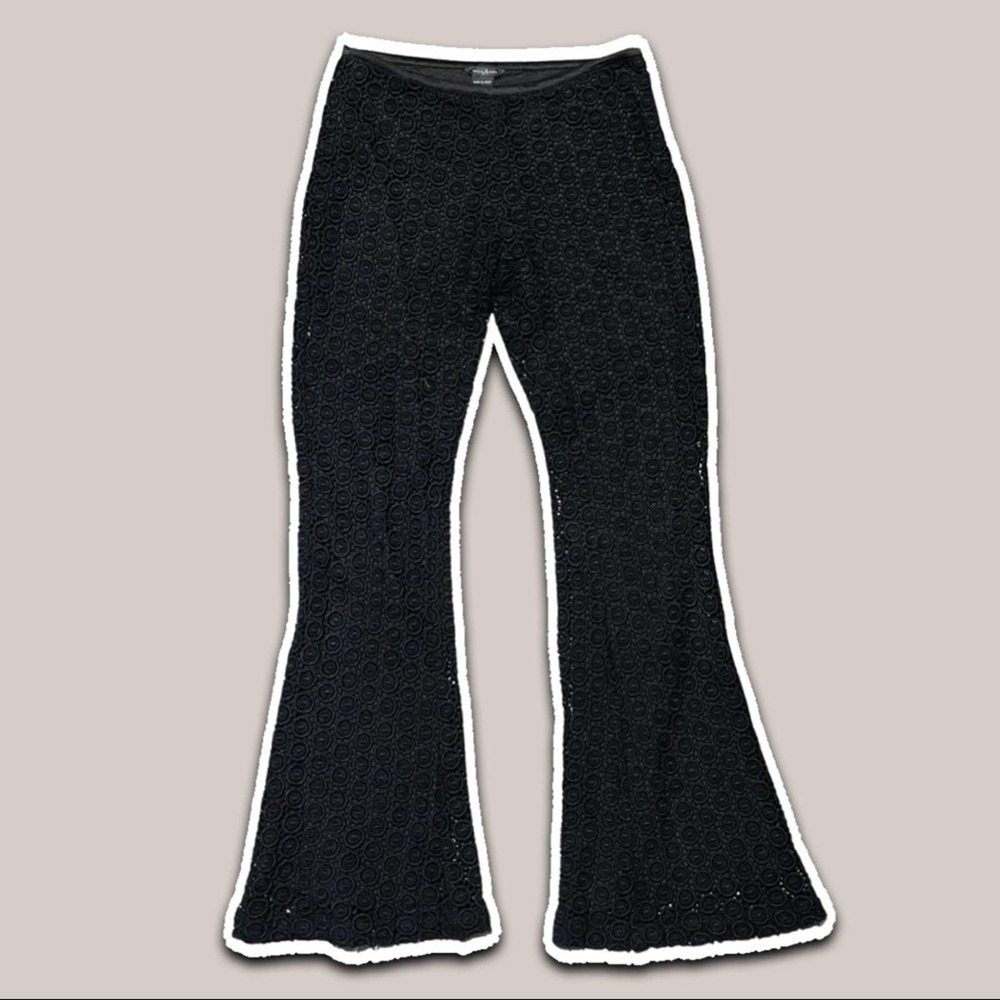 Guess by Marciano black sunburst lace flare leg pants Size 0